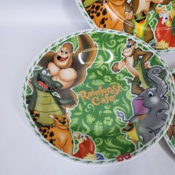 Vintage Rainforest Cafe 3 Piece Place Setting Bowl Salad Dinner Plate Br… - Picture 5 of 14